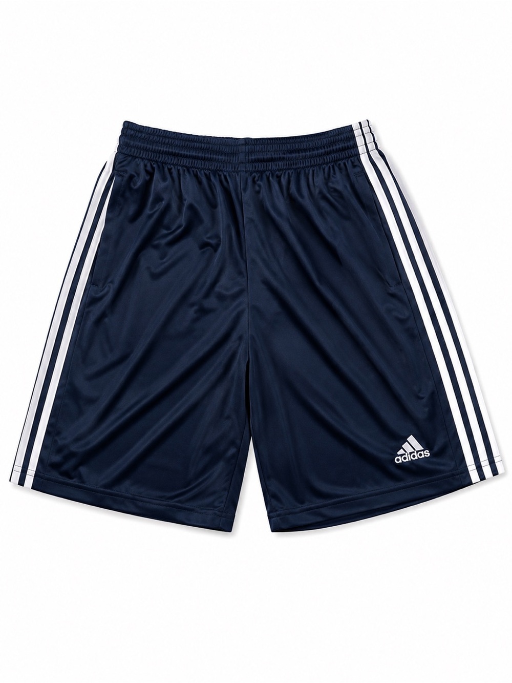 Men's Navy Athletic Shorts with White Side Stripes